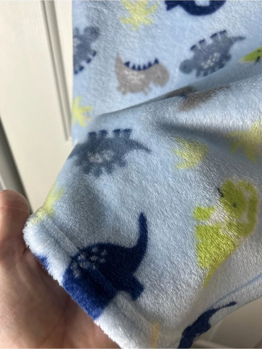 Parent's Choice Blue Green Dinosaur Baby Blanket Palm Tree Dino Print Lovey
